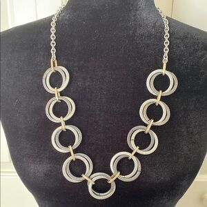 Hand Crafted Silver and Gold Geometric Necklace